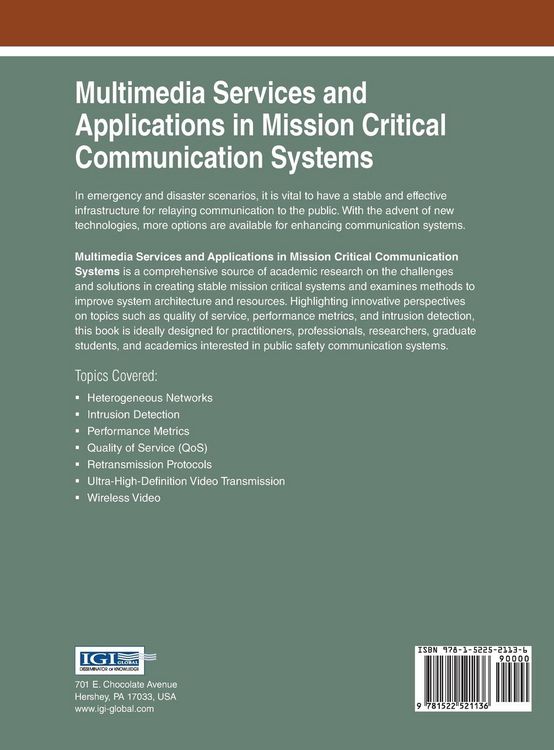 Produktbild: Multimedia Services and Applications in Mission Critical Communication Systems
