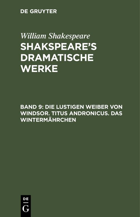 Produktbild: Die lustigen Weiber von Windsor. Titus Andronicus. Das Winterm&auml;hrchen