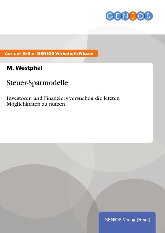 Produktbild: Steuer-Sparmodelle