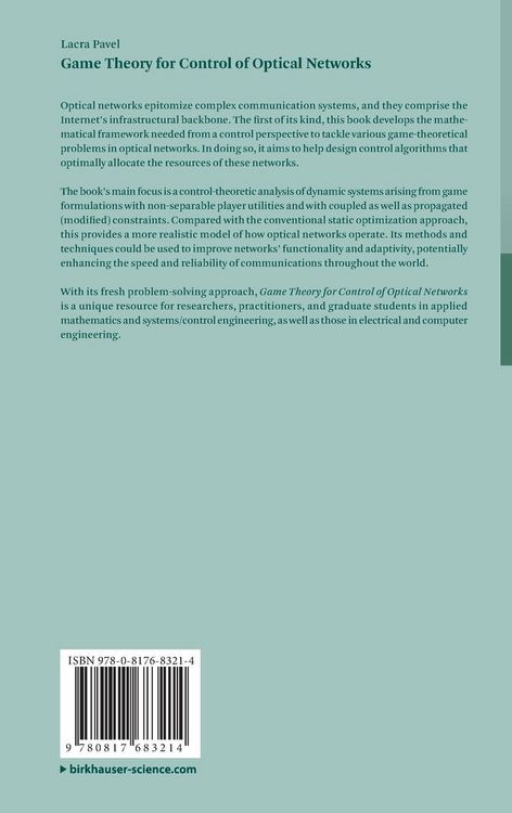 Produktbild: Game Theory for Control of Optical Networks