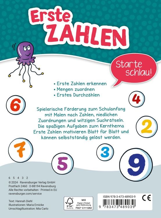 Produktbild: Mein Block zum Schulanfang: Erste Zahlen