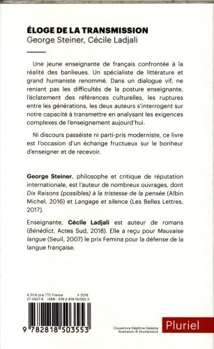 Produktbild: Eloge de la transmission : le ma&icirc;tre et l'&eacute;l&egrave;ve