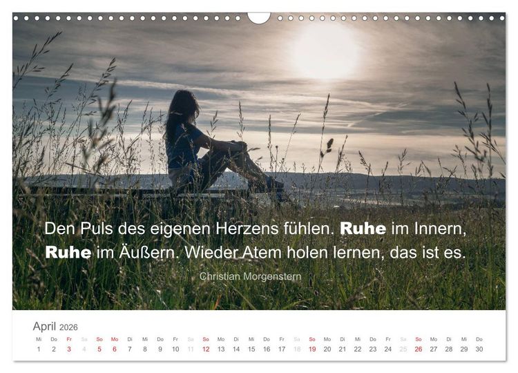 Produktbild: Zauberhafte Spr&uuml;che - Bunte Seelenbl&uuml;ten (Wandkalender 2026 DIN A3 quer), CALVENDO Monatskalender