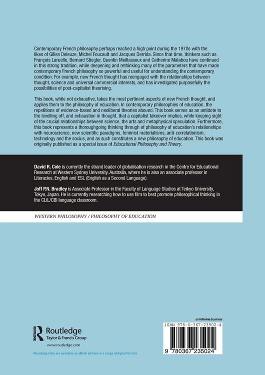 Produktbild: Educational Philosophy and New French Thought