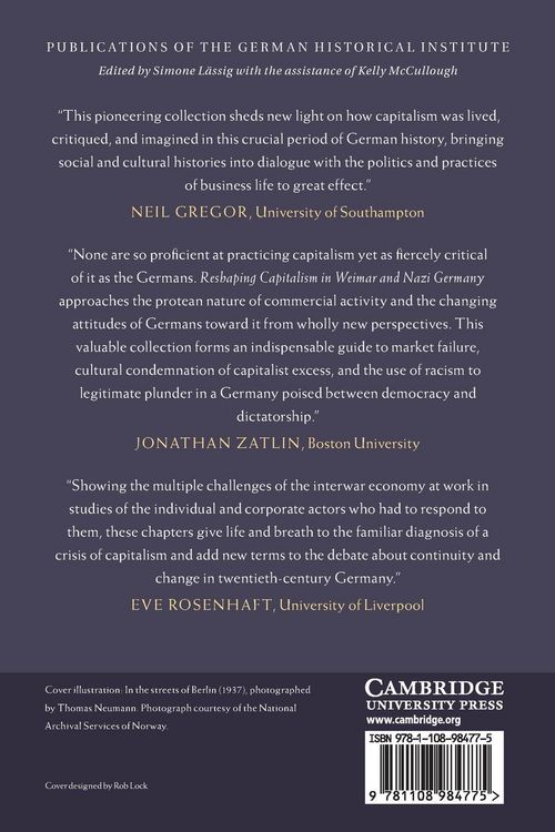 Produktbild: Reshaping Capitalism in Weimar and Nazi Germany