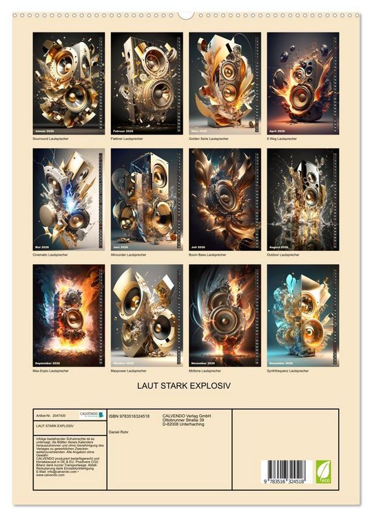 Produktbild: LAUT STARK EXPLOSIV (hochwertiger Premium Wandkalender 2026 DIN A2 hoch), Kunstdruck in Hochglanz