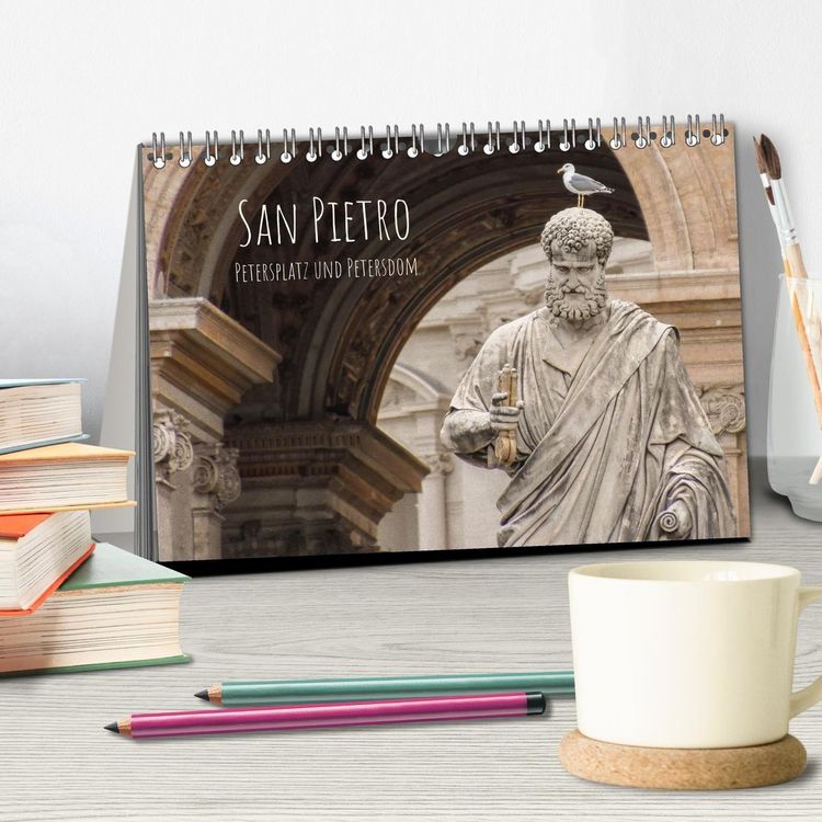 Produktbild: San Pietro - Petersplatz und Petersdom (Tischkalender 2027 DIN A5 quer), CALVENDO Monatskalender