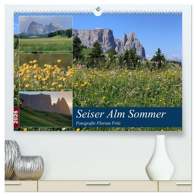 Produktbild: Seiser Alm Sommer (hochwertiger Premium Wandkalender 2026 DIN A2 quer), Kunstdruck in Hochglanz