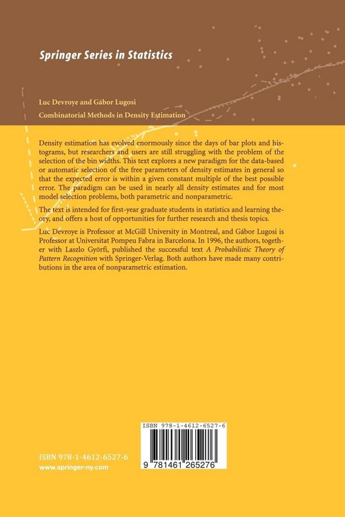 Produktbild: Combinatorial Methods in Density Estimation