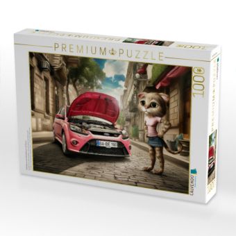 Produktbild: CALVENDO Puzzle Selbstbewusste Autofahrerin mit Panne | 1000 Teile Lege-Gr&ouml;&szlig;e 64x48cm Foto-Puzzle f&uuml;r gl&uuml;ckliche Stunden