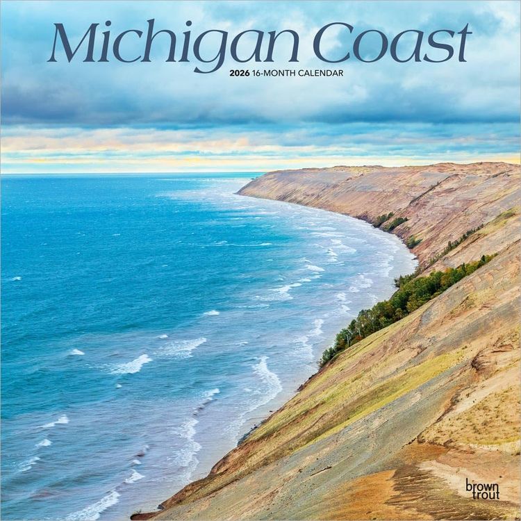 Produktbild: Michigan Coast 2026 12 X 24 Inch (Hanging) Monthly Square Wall Calendar Plastic-Free