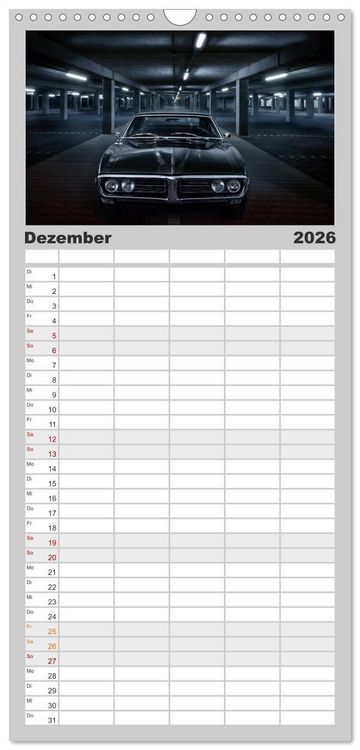 Produktbild: Familienplaner 2026 - American Classic Cars mit 5 Spalten (Wandkalender, 21 x 45 cm) CALVENDO