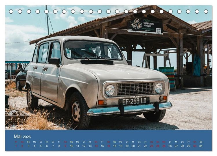 Produktbild: Kultauto aus Frankreich - Renault 4 (Tischkalender 2026 DIN A5 quer), CALVENDO Monatskalender