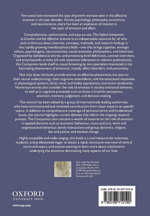 Produktbild: Oxford Companion to Emotion and the Affective Sciences