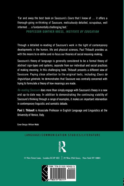 Produktbild: Re-reading Saussure