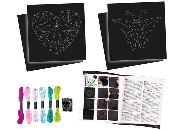 Produktbild: String Art Schmetterling & Herz, Faltschachtel