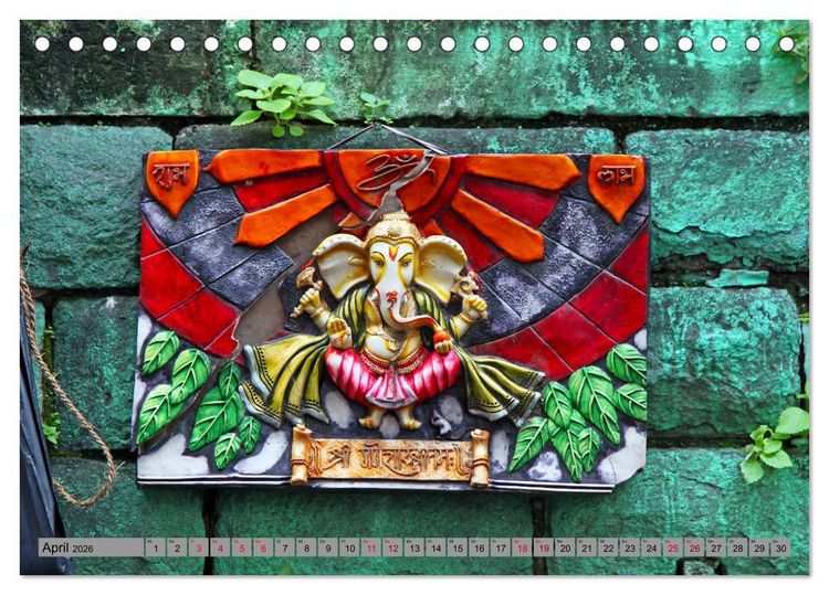 Produktbild: Typisch Indien - Ganesha der Elefantengott (Tischkalender 2026 DIN A5 quer), CALVENDO Monatskalender