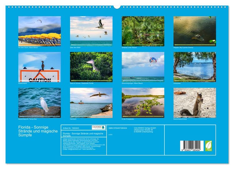 Produktbild: Florida - Sonnige Str&auml;nde und magische S&uuml;mpfe (hochwertiger Premium Wandkalender 2026 DIN A2 quer), Kunstdruck in Hochglanz