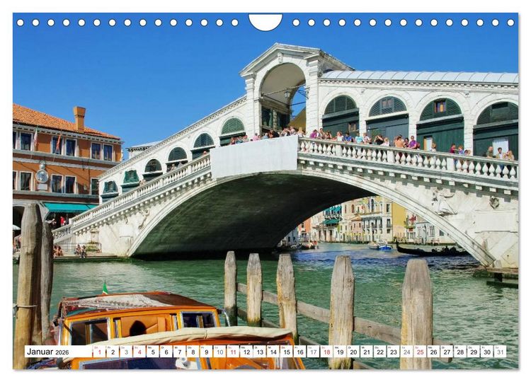 Produktbild: Venedig - Die traumhaft sch&ouml;ne Lagunenstadt (Wandkalender 2026 DIN A4 quer), CALVENDO Monatskalender