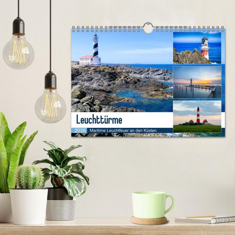Produktbild: Leuchtt&uuml;rme - Maritime Leuchtfeuer an den K&uuml;sten (Wandkalender 2026 DIN A4 quer), CALVENDO Monatskalender