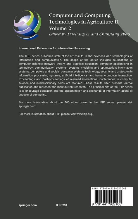 Produktbild: Computer and Computing Technologies in Agriculture II, Volume 2