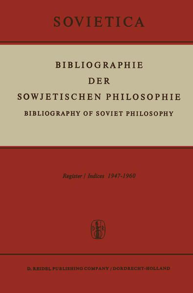 Produktbild: Bibliographie der Sowjetischen Philosophie