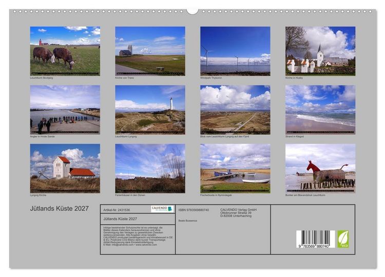 Produktbild: J&uuml;tlands K&uuml;ste 2027 (hochwertiger Premium Wandkalender 2027 DIN A2 quer), Kunstdruck in Hochglanz
