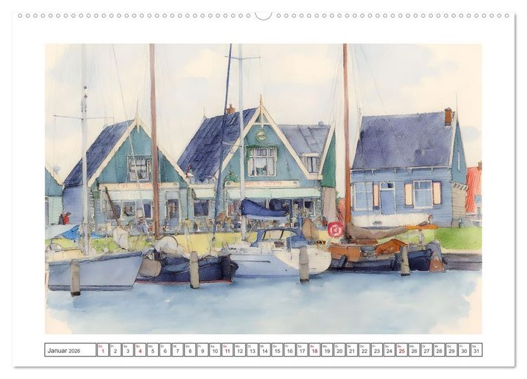 Produktbild: Zauberhafte Motive rund um's Ijsselmeer (hochwertiger Premium Wandkalender 2026 DIN A2 quer), Kunstdruck in Hochglanz