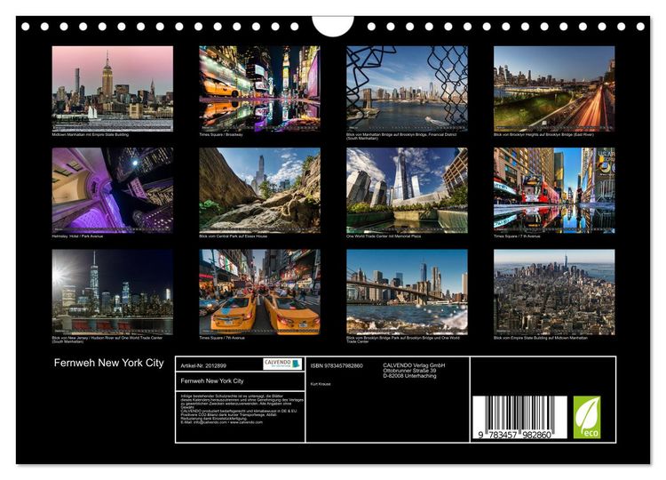 Produktbild: Fernweh New York City (Wandkalender 2026 DIN A4 quer), CALVENDO Monatskalender