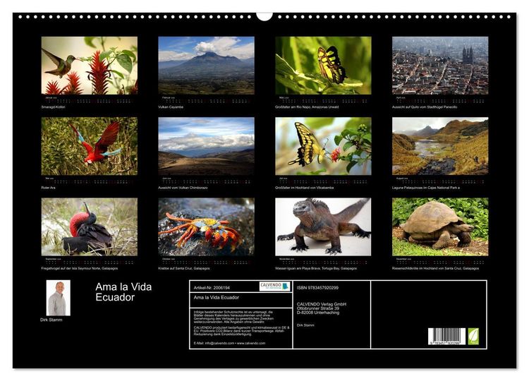 Produktbild: Ama la Vida Ecuador (Wandkalender 2026 DIN A2 quer), CALVENDO Monatskalender