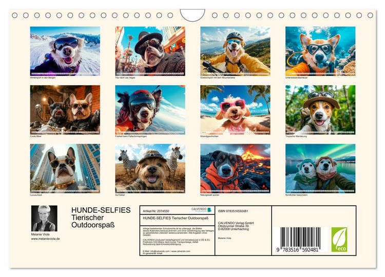 Produktbild: HUNDE-SELFIES Tierischer Outdoorspa&szlig; (Wandkalender 2026 DIN A4 quer), CALVENDO Monatskalender