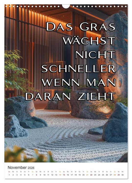 Produktbild: Zen Garten - Wo Natur und Geist in Einklang sind (Wandkalender 2026 DIN A3 hoch), CALVENDO Monatskalender