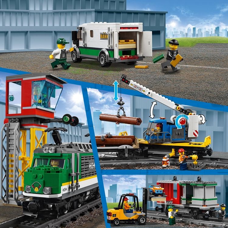 Lego hot City Eisenbahn, Güterzug, Bahn, Zug,Schienenpaket,100-teilig