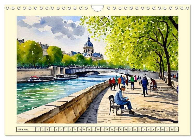 Produktbild: Paris - Stadt der Liebe (Wandkalender 2026 DIN A4 quer), CALVENDO Monatskalender