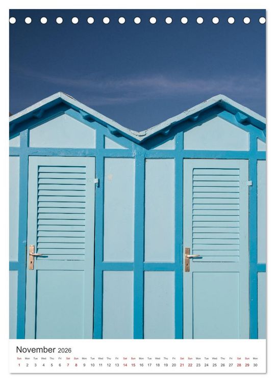 Produktbild: Rimini beach Umbrellas and cabins (Desk Calendar 2026 DIN A5 portrait), CALVENDO 12 Month DeskCalendar