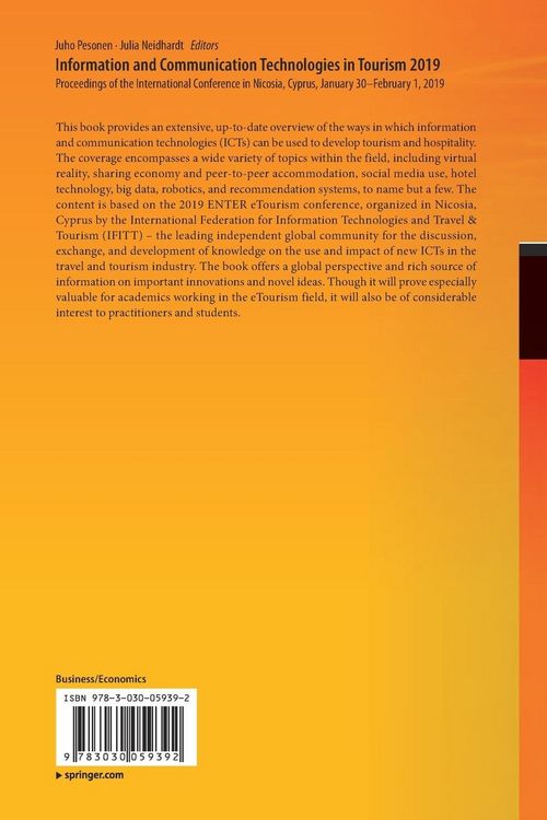 Produktbild: Information and Communication Technologies in Tourism 2019