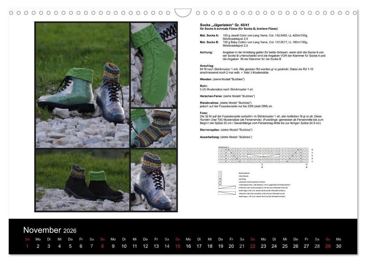 Produktbild: Sockenkalender Bootsocks 2026 (Wandkalender 2026 DIN A3 quer), CALVENDO Monatskalender