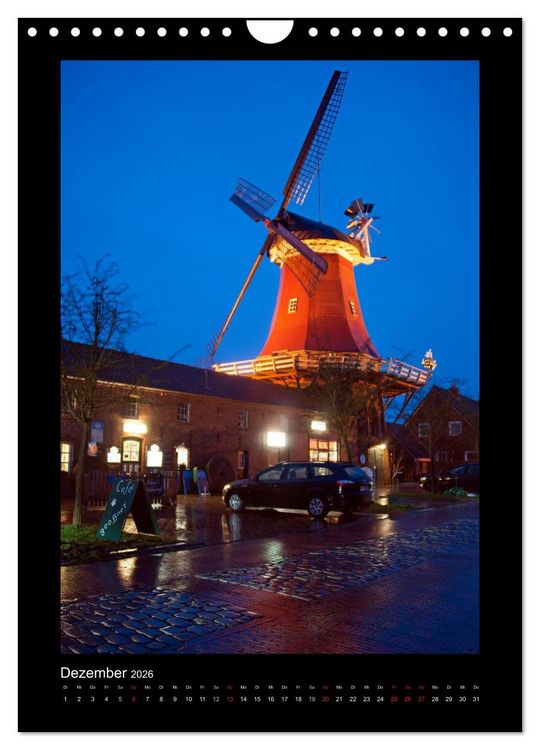 Produktbild: Windm&uuml;hlen in Deutschland (Wandkalender 2026 DIN A4 hoch), CALVENDO Monatskalender