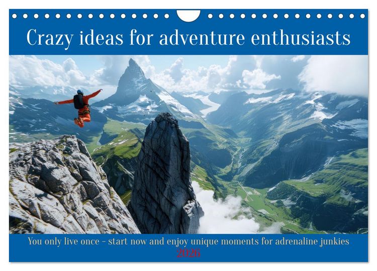 Produktbild: Crazy ideas for adventure enthusiasts (Wall Calendar 2026 DIN A4 landscape), CALVENDO 12 Month Wall Calendar