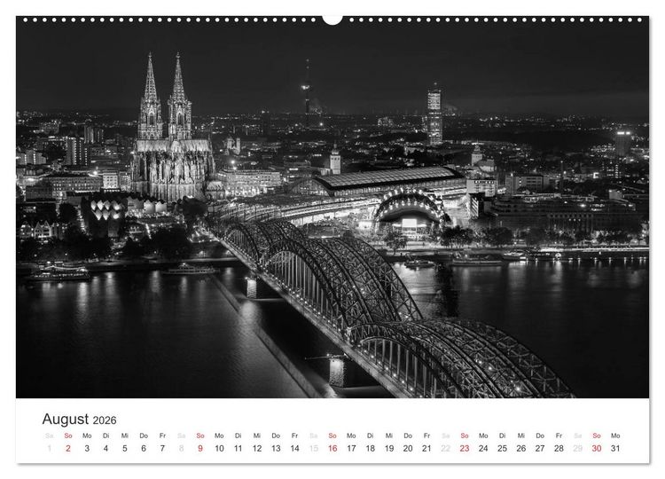 Produktbild: K&ouml;ln - monochrome Ansichten (Wandkalender 2026 DIN A2 quer), CALVENDO Monatskalender