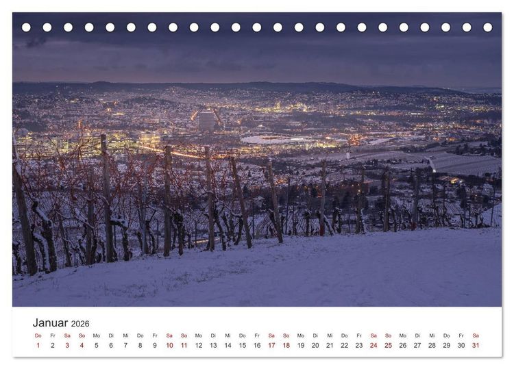 Produktbild: Stadtblick Stuttgart (Tischkalender 2026 DIN A5 quer), CALVENDO Monatskalender