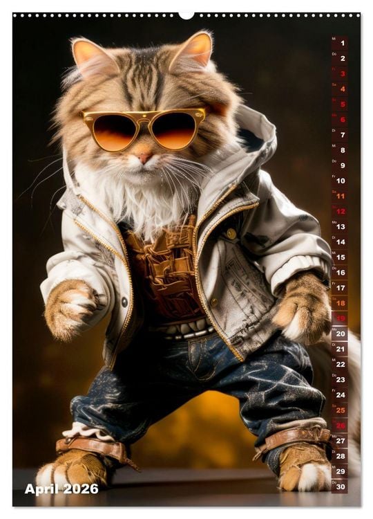 Produktbild: Stylische Katzen (hochwertiger Premium Wandkalender 2026 DIN A2 hoch), Kunstdruck in Hochglanz