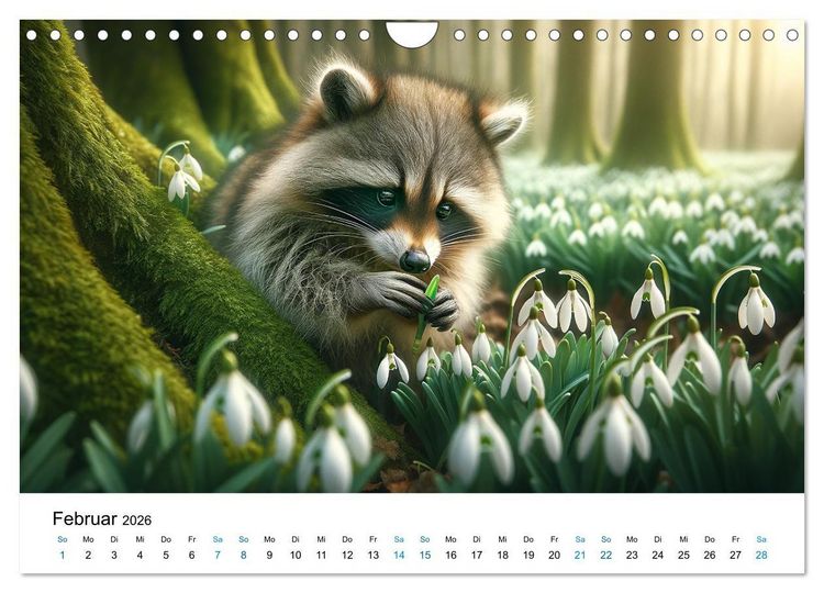 Produktbild: Lustige Waschb&auml;ren (Wandkalender 2026 DIN A4 quer), CALVENDO Monatskalender