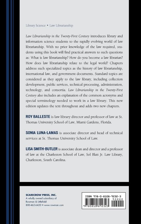 Produktbild: Law Librarianship in the Twenty-First Century
