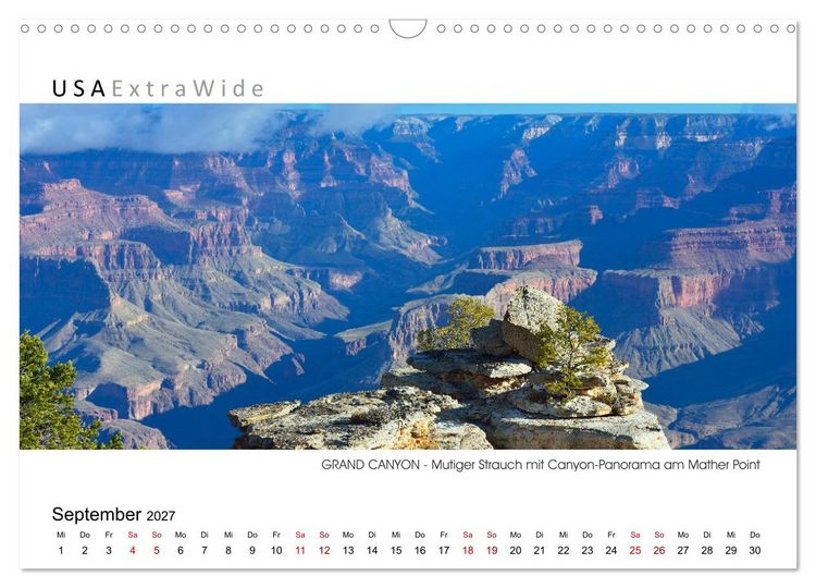 Produktbild: GRAND CANYON Panoramabilder (Wandkalender 2027 DIN A3 quer), CALVENDO Monatskalender