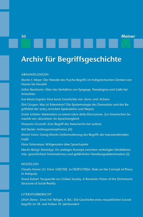Produktbild: Archiv f&uuml;r Begriffsgeschichte. Band 50