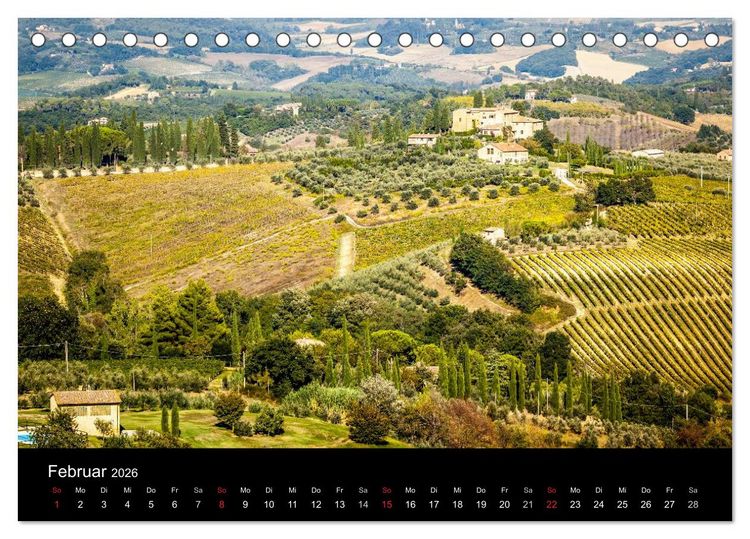 Produktbild: Toskana Landschaften (Tischkalender 2026 DIN A5 quer), CALVENDO Monatskalender