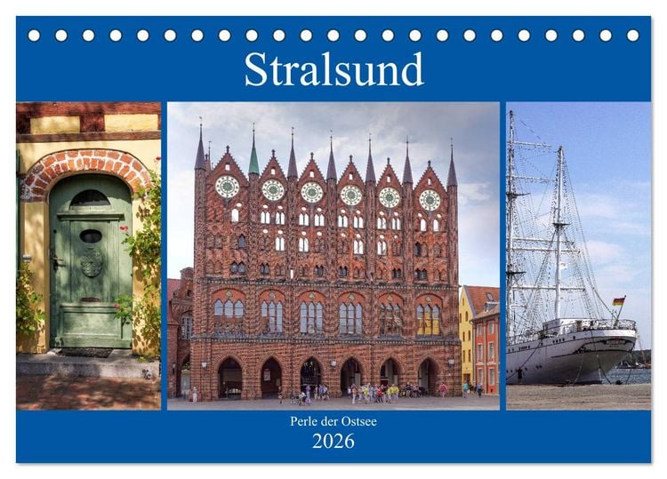 Produktbild: Stralsund - Perle der Ostsee (Tischkalender 2026 DIN A5 quer), CALVENDO Monatskalender