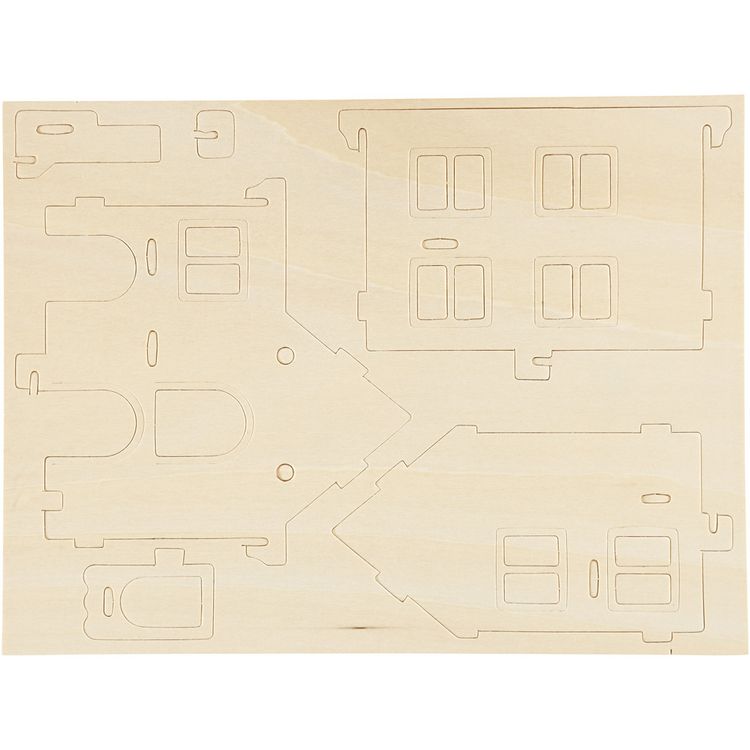 Produktbild: Creativ Company 3D-Figuren zum Zusammensetzen, Haus mit Veranda, Gr&ouml;&szlig;e 22,5x16x17,5, 1 Stk