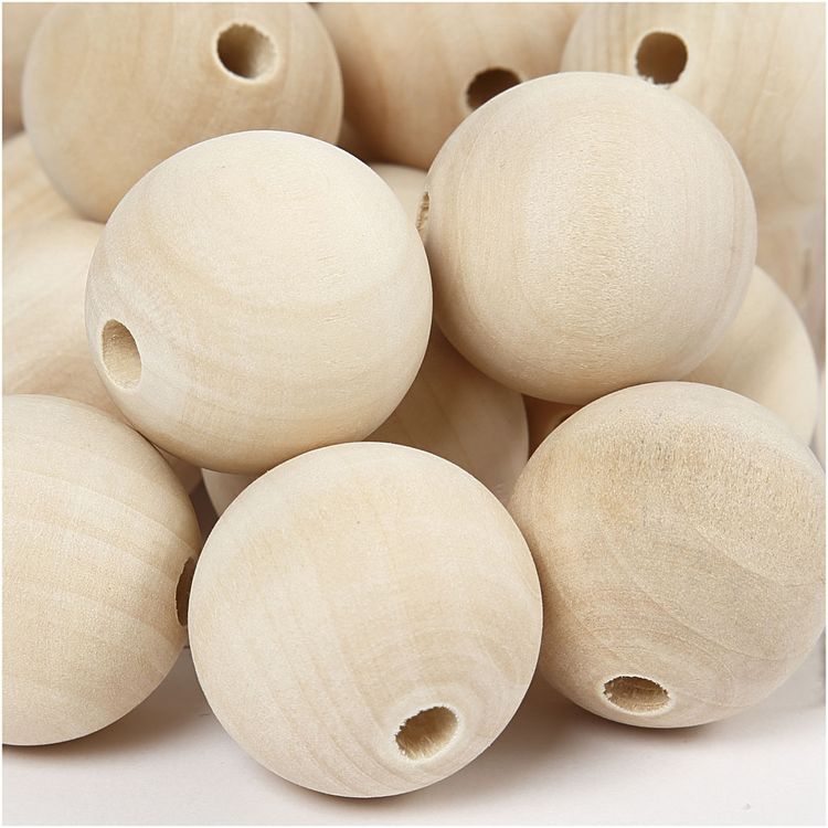 Produktbild: Creativ Company Holzperle, D 30 mm, Lochgr&ouml;&szlig;e 5 mm, 50 Stk